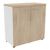 Armoire portes battantes haut. 89 cm blanc/orme - Image principale