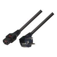 Cordon d'alimentation PC à verrouillage noir 1m CEE7 / C13 - Image principale