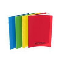 CONQUERANT Cahier Classique 17x22cm Grands Carreaux Seyès 96 Pages Agrafées Couverture Polypro Coloris Assorti - Image principale