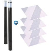 Kit piétons - poteaux lumineux gris et dalles gris/blanc - Image principale
