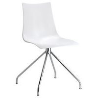 Lot de 2 chaises Zebra antichoc blanc brillant - pied pivotant chromé - Image principale
