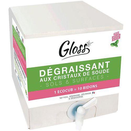Illustration de : Dégraissant aux cristaux de soude pour sols et surfaces - Gloss