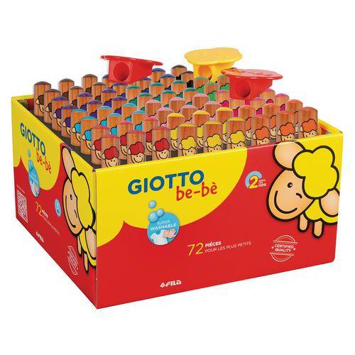Illustration de : Schoolpack 72 crayons gros module bébé - Giotto