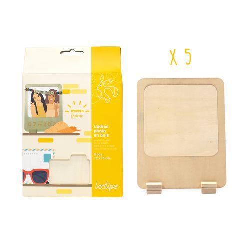 Illustration de : Lot de 6 cadres photo en bois à personnaliser 15 x 12 cm