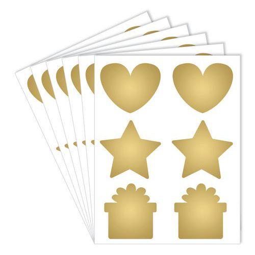 Illustration de : Pochette 36 gommettes à gratter environ 7 cm