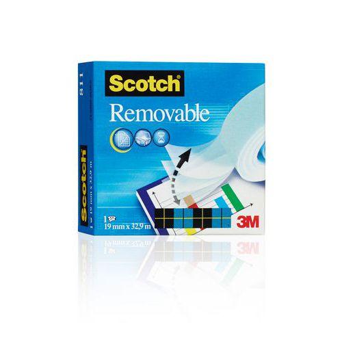 Illustration de : Rouleau adhésif repositionnable invisible 19 mm x 33 m - Scotch