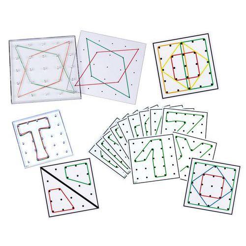 Illustration de : Plaques à picots Geoboard + 12cartes d'activités recto-verso - Betzold