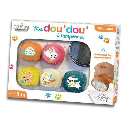 Illustration de : Coffret 6 tampons en tissu Mes dou'dou'