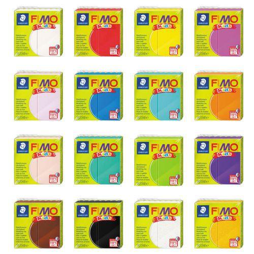Illustration de : Lot 16 pains pâte polymère 42g couleurs assorties - Fimo