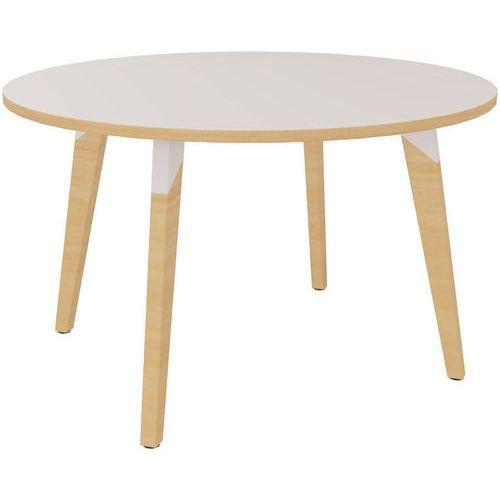 Illustration de : Table ronde en plateau stratifié Evasion - 120cm - Eol