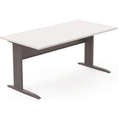 Illustration de : Table en pied L avec carter L160 cm - Idol - Eol