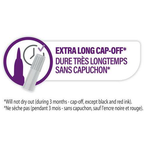 Illustration de : Pot plastique 18 feutres Visacolor - Bic