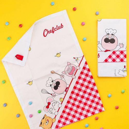 Illustration de : Lot 2 torchons de cuisine Chefclub Kids