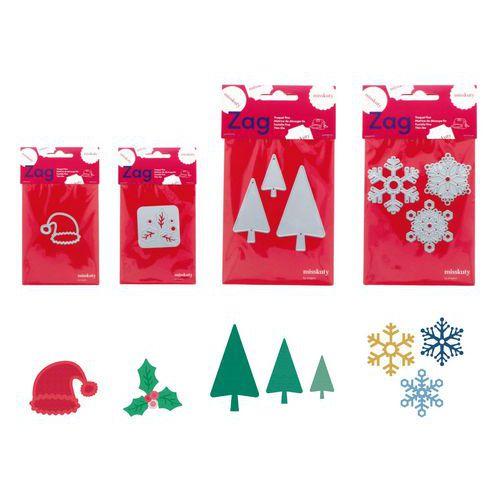 Illustration de : Set 4 matrices Zag Noel