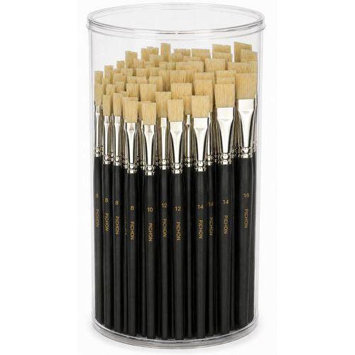 Illustration de : Lot de 144 brosses plates en 6 tailles assorties - Pichon