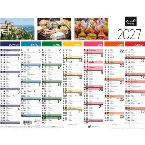 Illustration de : Calendrier mural fantaisie Tradition - 13 mois - 2027 - Quo Vadis