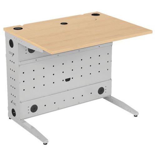 Illustration de : Bureau 2 pieds Plug-In 1 écran sortie verticale - QBS