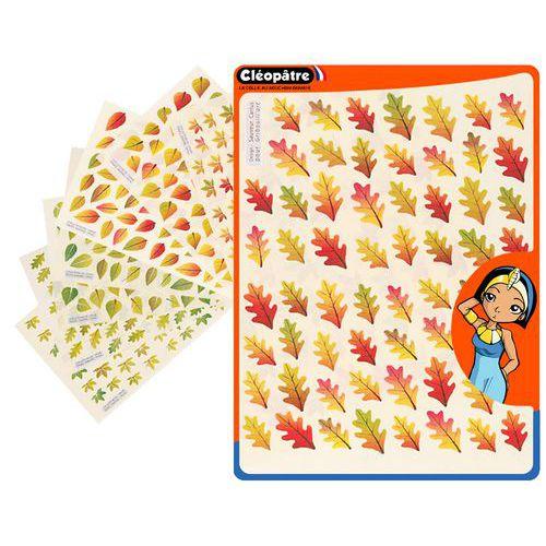 Illustration de : Pochette 8 planches 480 feuilles d'arbres adhésives - Cleopatre