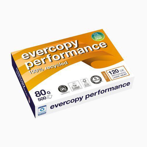 Illustration de : Ramette 500 feuilles 80g blanc A4 recyclé