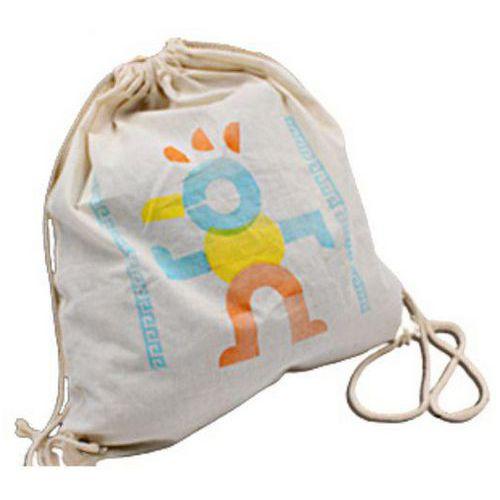 Illustration de : Pochon 35 x 40 cm double serrage en coton à personnaliser