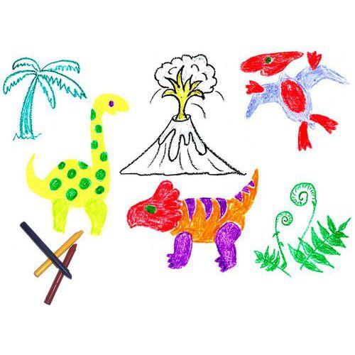 Illustration de : Lot de 6 pochoirs dinosaures à composer 12,5 x 14 cm - Roylco