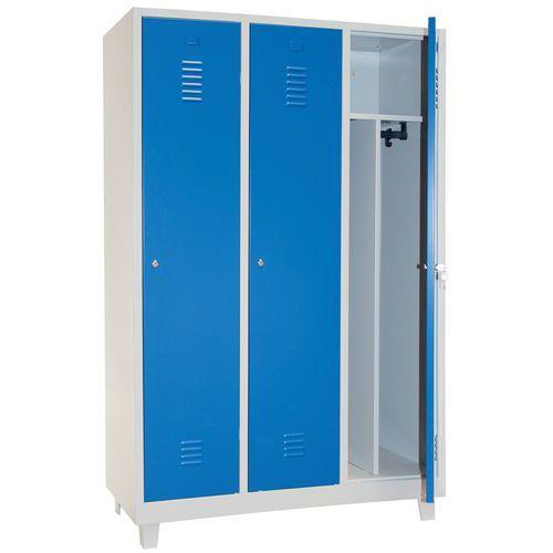 Illustration de : Vestiaire industrie salissante - 1 à 3 colonnes - Sur pieds - Manutan Expert