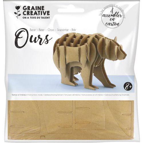 Illustration de : Maquette carton à assembler et décorer Ours - Graine créative