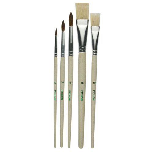 Illustration de : Kit 80 pinceaux plastique recyclé n°2 - Pichon