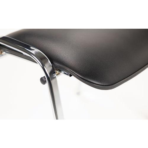 Illustration de : Chaise Fancy - Vinyle - Structure chromée - Manutan Expert
