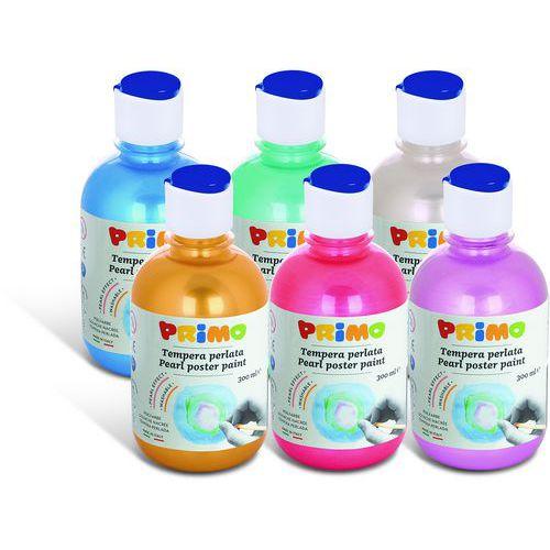 Illustration de : Assortiment 6 flacons 300 ml gouache nacrée - Primo