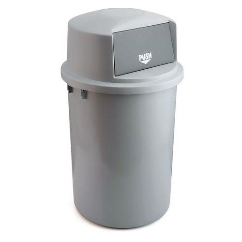 Illustration de : Conteneur en plastique avec couvercle volet abattant - 126 L