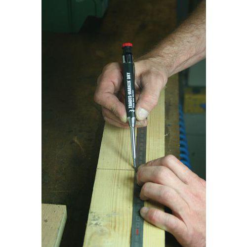 Illustration de : Marqueur tête longue mine graphite - Trades-Marker Dry - Markal