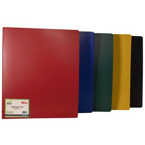 Illustration de : Classeur recyclé polypropylène A4 4 anneaux Ø 30 mm dos 40 mm - Pichon