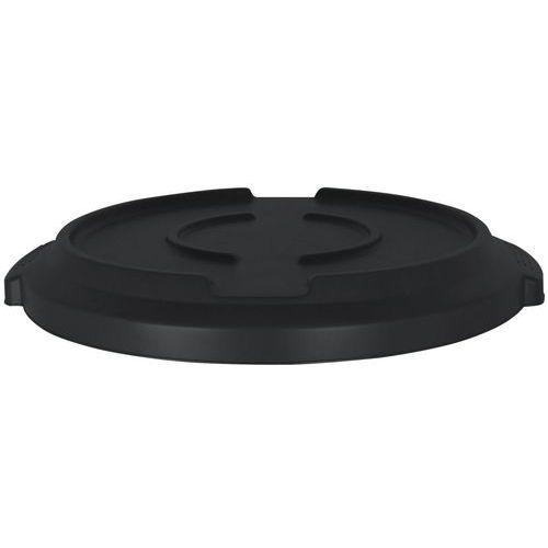 Illustration de : Couvercle clipsable pour conteneur rond 120 L- Noir - Manutan Expert