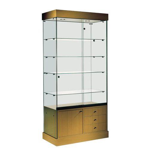 Illustration de : Vitrine Faggio - Avec armoire basse