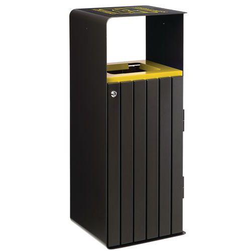 Illustration de : Poubelle Artri 110L tri emballage acier galva lattes alu Rossignol Pro