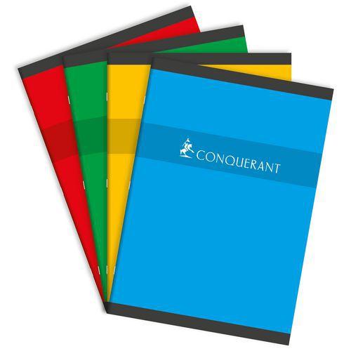Illustration de : Cahier carte 192 pages A4 5x5 coloris assortis - Conquerant
