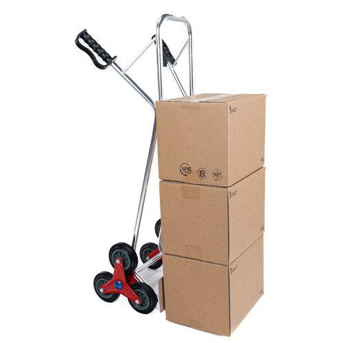 Illustration de : Diable aluminium escalier 3 roues étoile 150kg - Manutan Expert