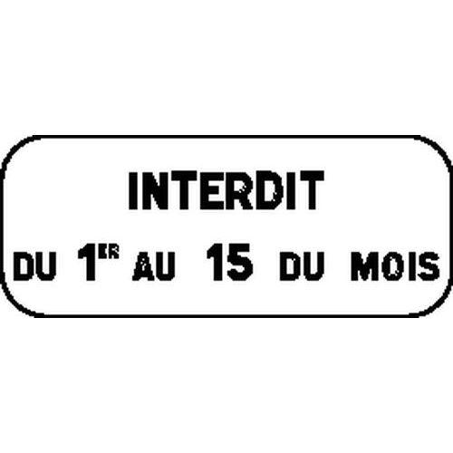 Illustration de : Panonceau pour panneaux de signalisation type B - M6b - Stationnement unilatéral à alternance semi-mensuelle