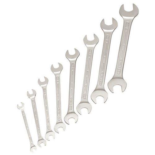 Illustration de : Jeu de clés à fourche métriques - Tête inclinée 15°