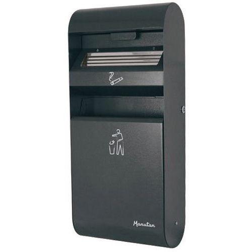 Illustration de : Cendrier-poubelle mural - 3 L / 14 L - Manutan Expert