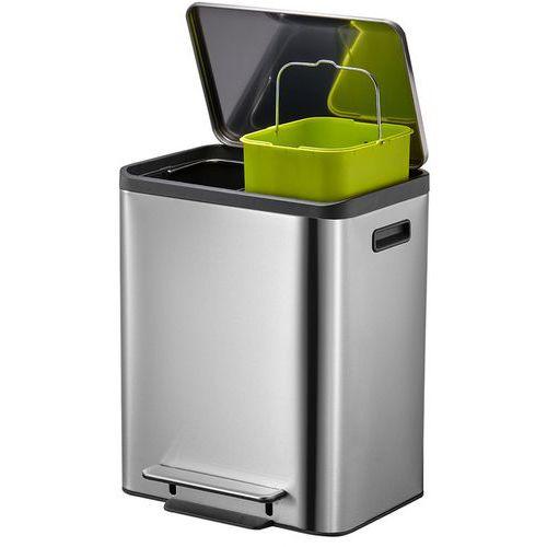 Illustration de : Poubelle EcoCasa Step Bin 15+15ltr - EKO