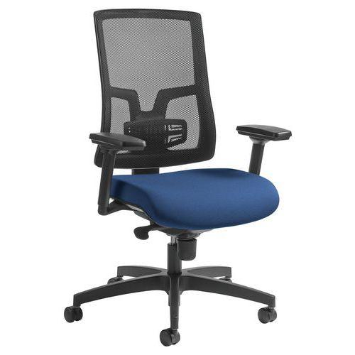 Illustration de : Fauteuil de bureau Oria pied noir dossier résille avec accoudoirs GGI