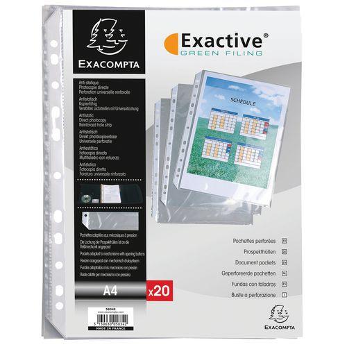 Illustration de : Sachet de 20 pochettes perforées pour classeur exactive