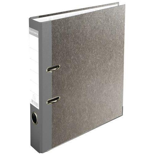 Illustration de : Classeur à levier papier marbre gris dos de 50mm A4