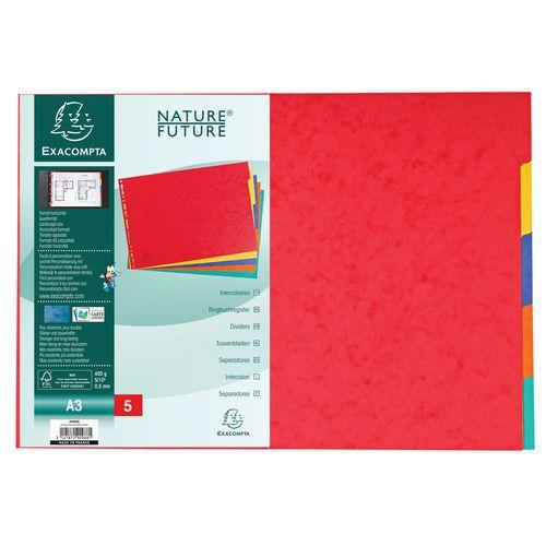 Illustration de : Intercalaires carte lustrée 400g 5 positions - A3