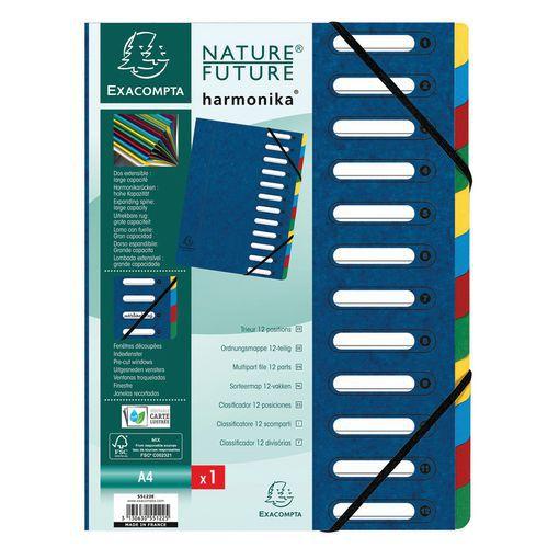 Illustration de : Trieur harmonika® à fenêtres avec élastique 12 compartiments