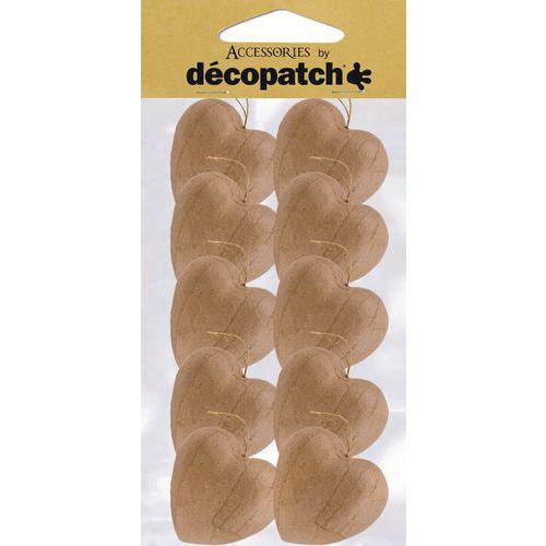 Illustration de : Coeurs à suspendre en papier mâché à décorer 3x10,5x24 cm - Décopatch