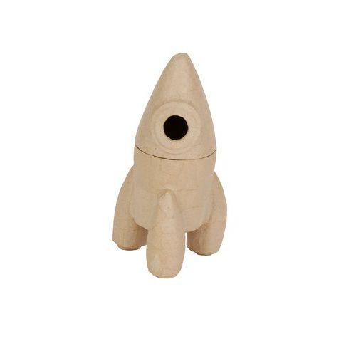 Illustration de : Boîte fusée en papier mâché à décorer - Décopatch