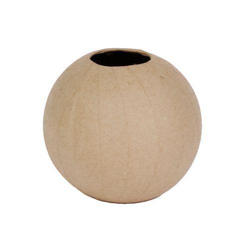 Illustration de : Vase boule 10,5 x 11 x 11 cm en papier mâché à décorer - Décopatch